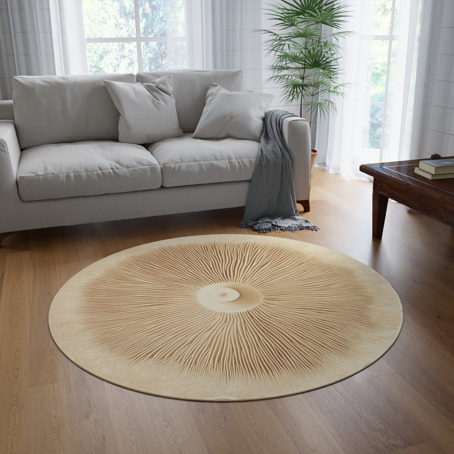 Round Mushroom Area Rug, Funky & Unique Fairycore Area Rugs, Unique 60" Round Rug, Custom Print Available