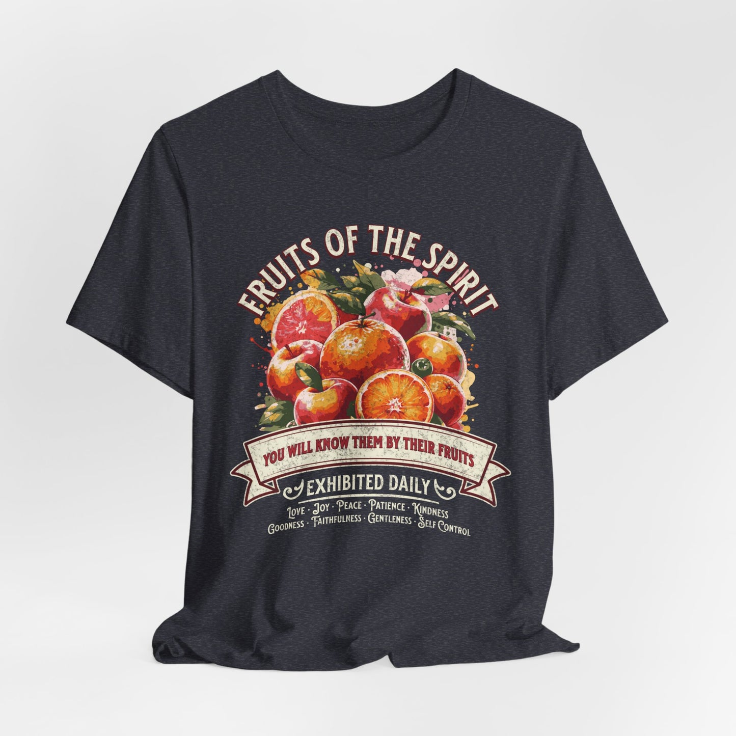 Fruits of the Spirit T-Shirt - Unisex Jersey Short Sleeve Tee, Christian Merch, Christian Streetwear, Fruit of the Spirit, Jesus Apparel