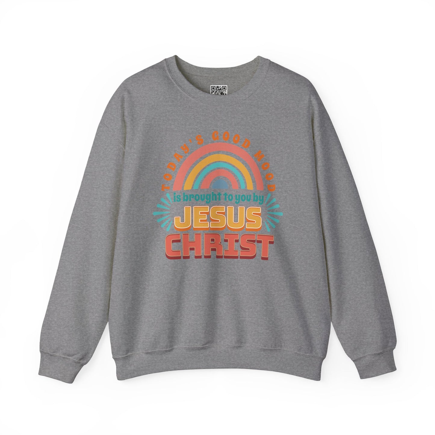Today's Good Mood is Brought to you by Jesus Christ Unisex Heavy Blend Crewneck Sweatshirt, Christian Merch, Christian Streetwear, Ministry Shirt, Faith Based Shirt, Jesus Apparel