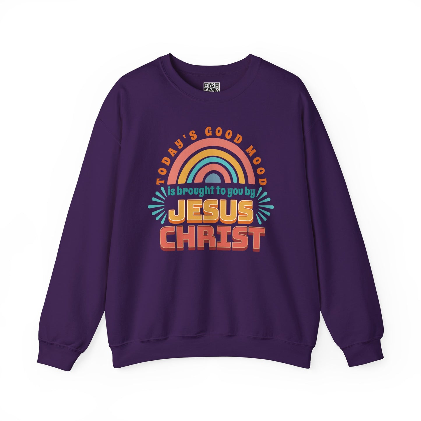 Today's Good Mood is Brought to you by Jesus Christ Unisex Heavy Blend Crewneck Sweatshirt, Christian Merch, Christian Streetwear, Ministry Shirt, Faith Based Shirt, Jesus Apparel
