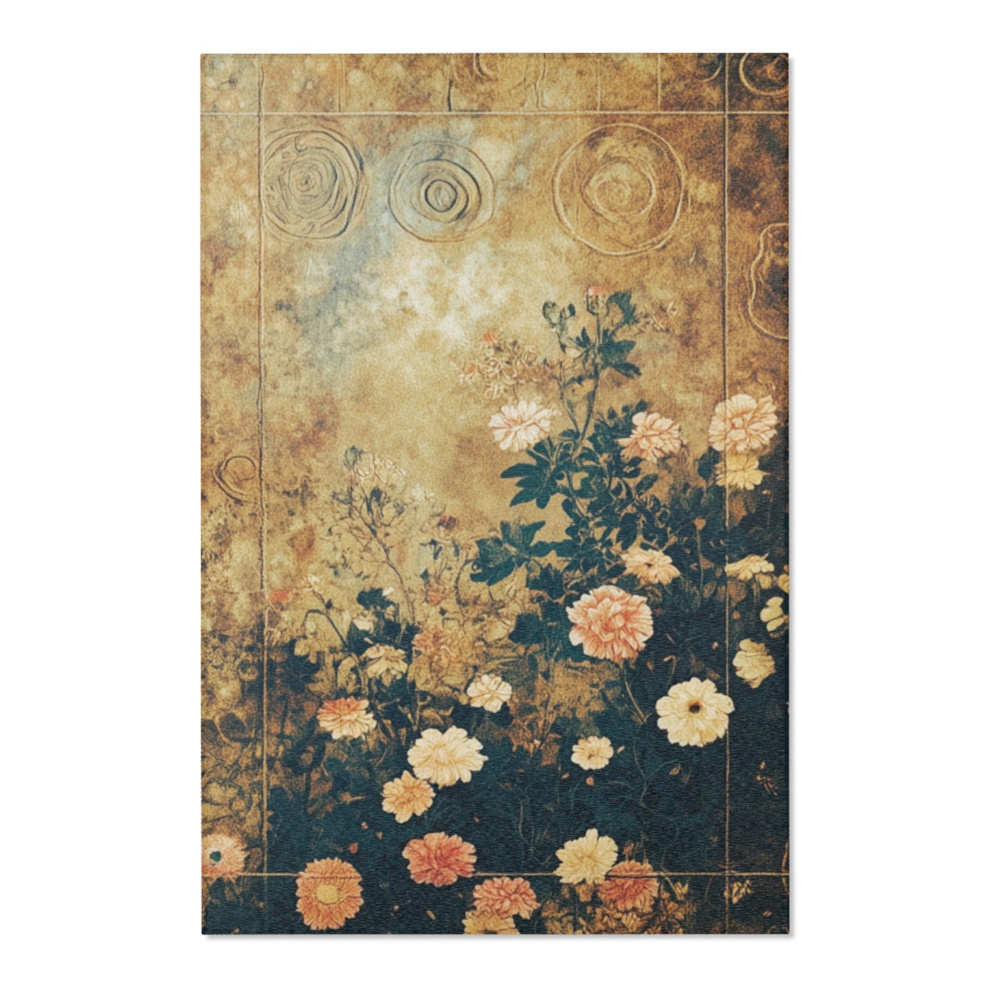 Gustav Klimt Inspired Area Rug, Low Pile, Funky, Colorful, & Unique Area Rugs, Custom Print Rug or Bathmat, 3 Sizes-24x36", 36x60", 48x72"