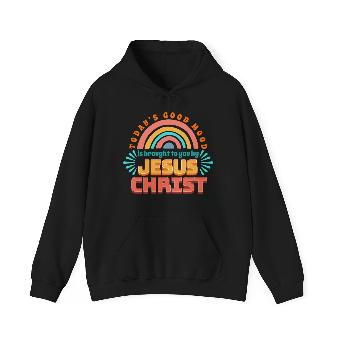 Today's Good Mood is Brought to you by Jesus Christ Unisex Heavy Blend™ Hooded Sweatshirt, Christian Merch, Christian Streetwear, Ministry Shirt, Faith Based Shirt, Praise Hoodie