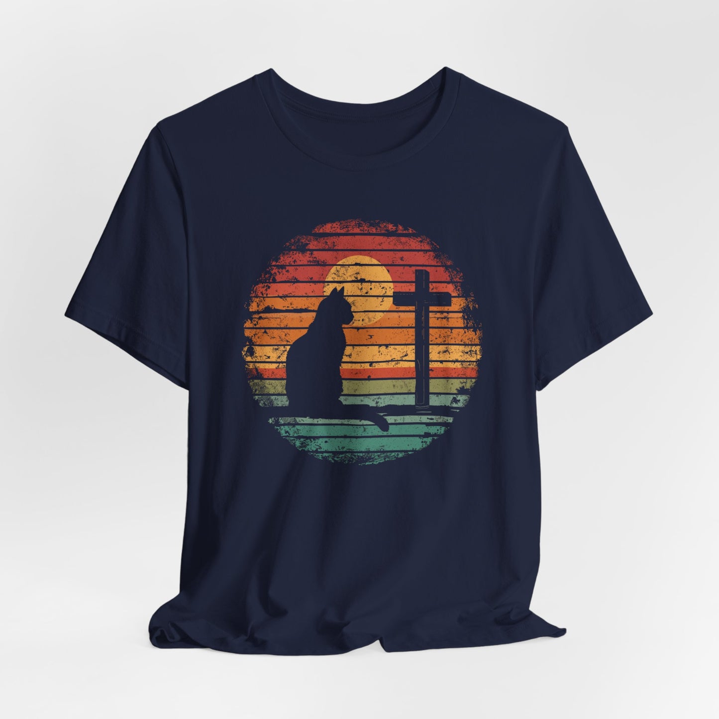 Cats and Jesus T-shirt - Unisex Jersey Short Sleeve Tee, Christian Merch, Christian Streetwear, Faith Based Shirt, Christian Apparel, Christian Shirts