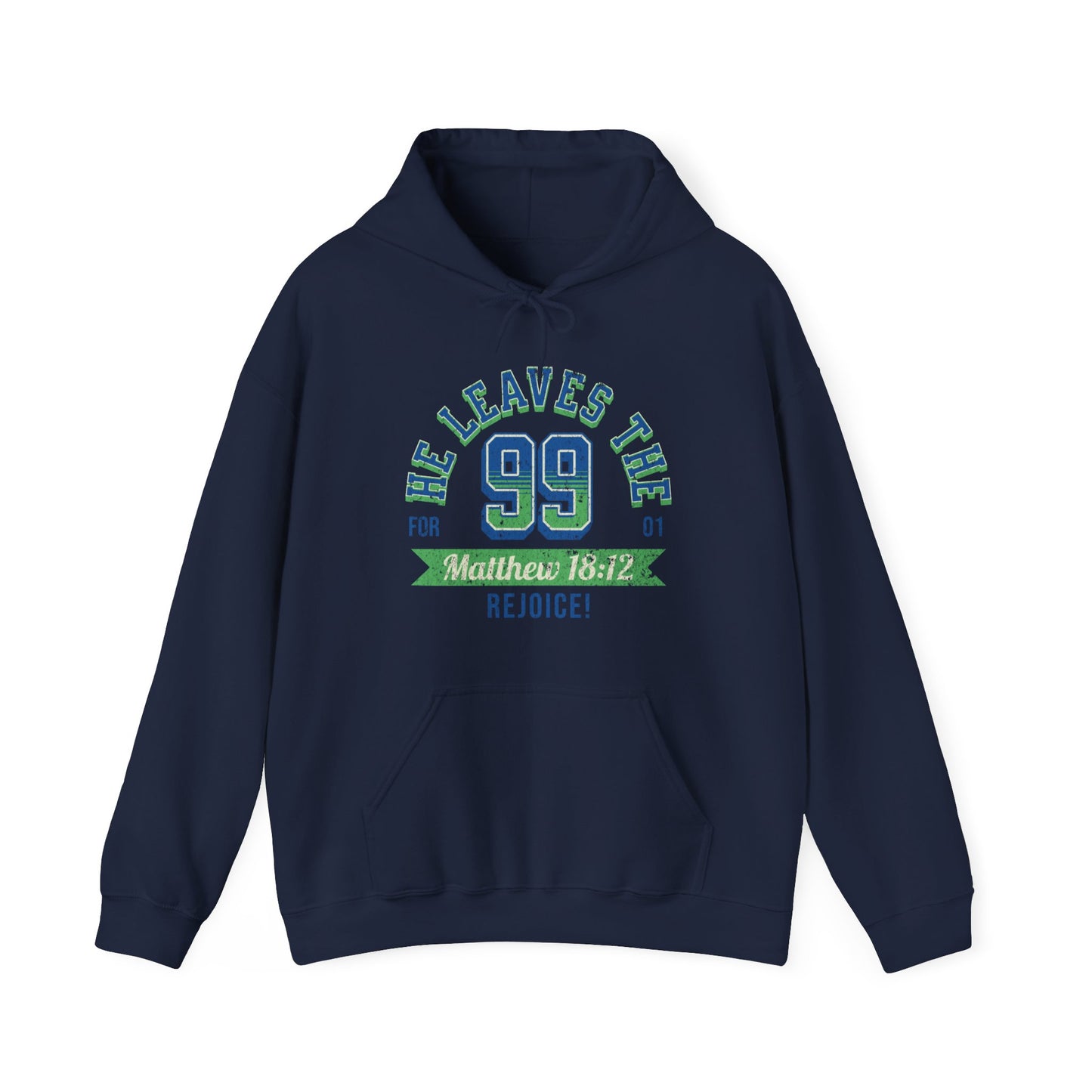 He Leaves the 99 Unisex Heavy Blend™ Hooded Sweatshirt, Christian Merch, Christian Streetwear, Ministry Shirt, Faith Based Shirt, Praise Hoodie