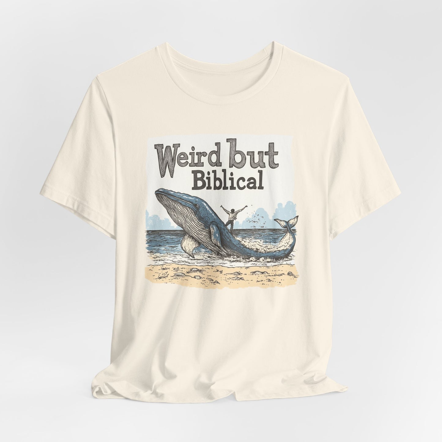 Weird but Biblical Tee, Faith Based Shirt, Unisex Christian T-Shirt, Funny Jesus Apparel, Baptism Gifts, Jonah & the Whale, Gift for Pastor or Church Friend