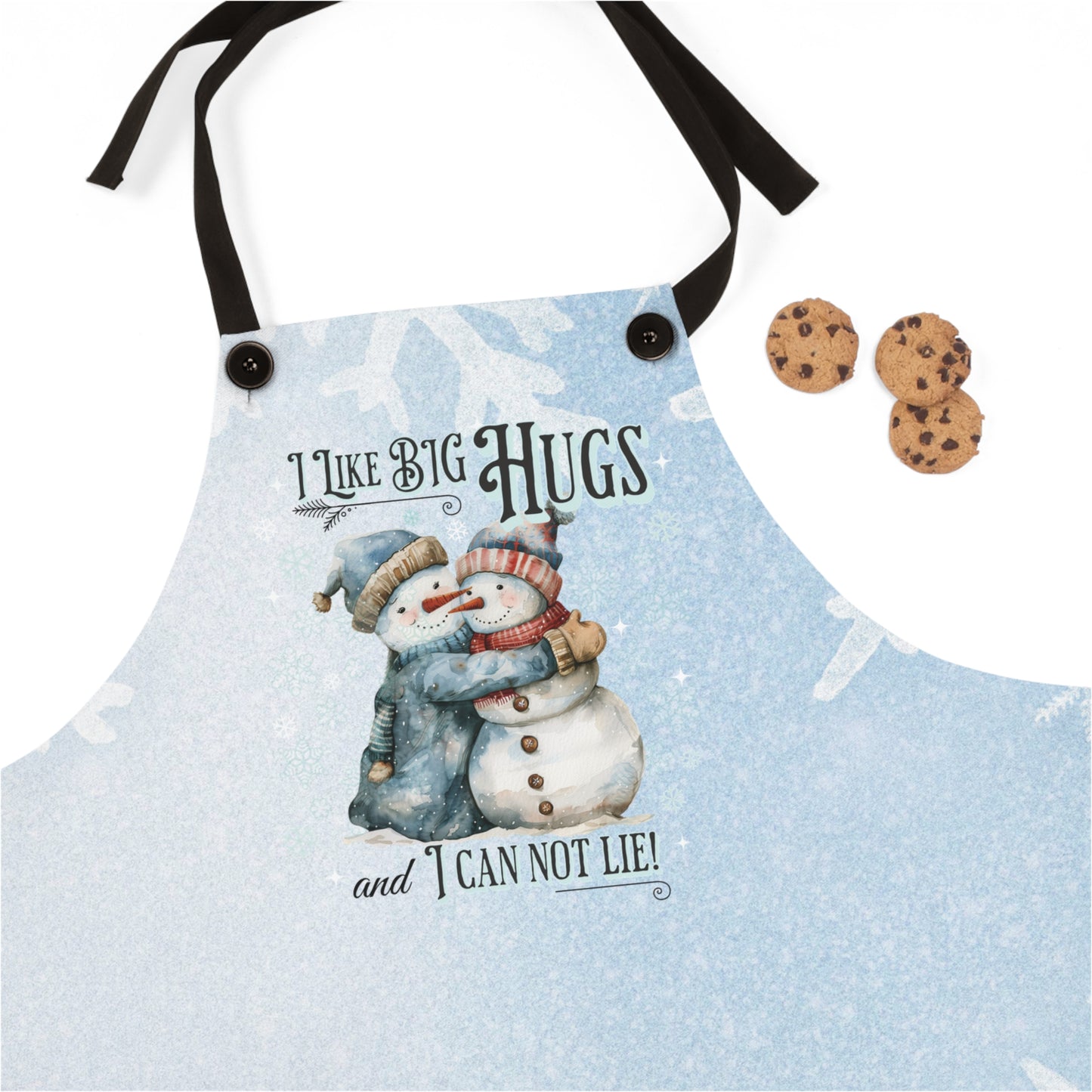 I Like Big Hugs and I Can Not Lie, Snowman Christmas Apron (AOP), Cute Holiday Apron, Frosty the Snowman, Gifts for Christmas Kitchen