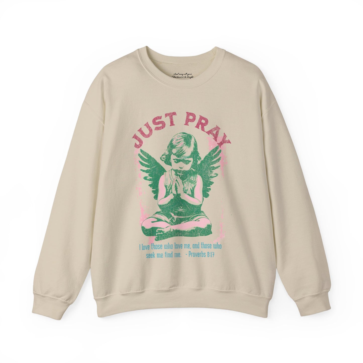 Just Pray Sweatshirt, Unisex Heavy Blend™ Crewneck, Christian Streetwear, Jesus Apparel, Inspirational Clothing, Faith Based Apparel