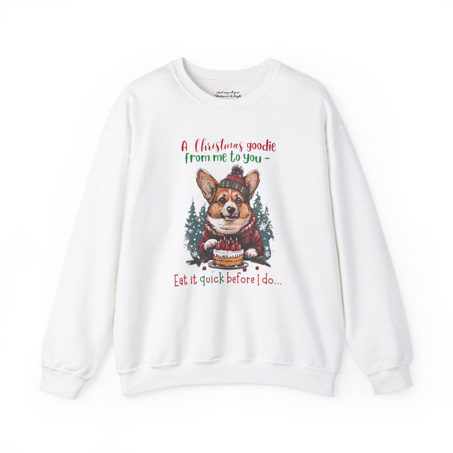 Cute Corgi Christmas Sweatshirt, Unisex Heavy Blend™ Crewneck, Dog People or Veterinarian Gift, Dog Christmas Shirt, Cute Gift From Dog