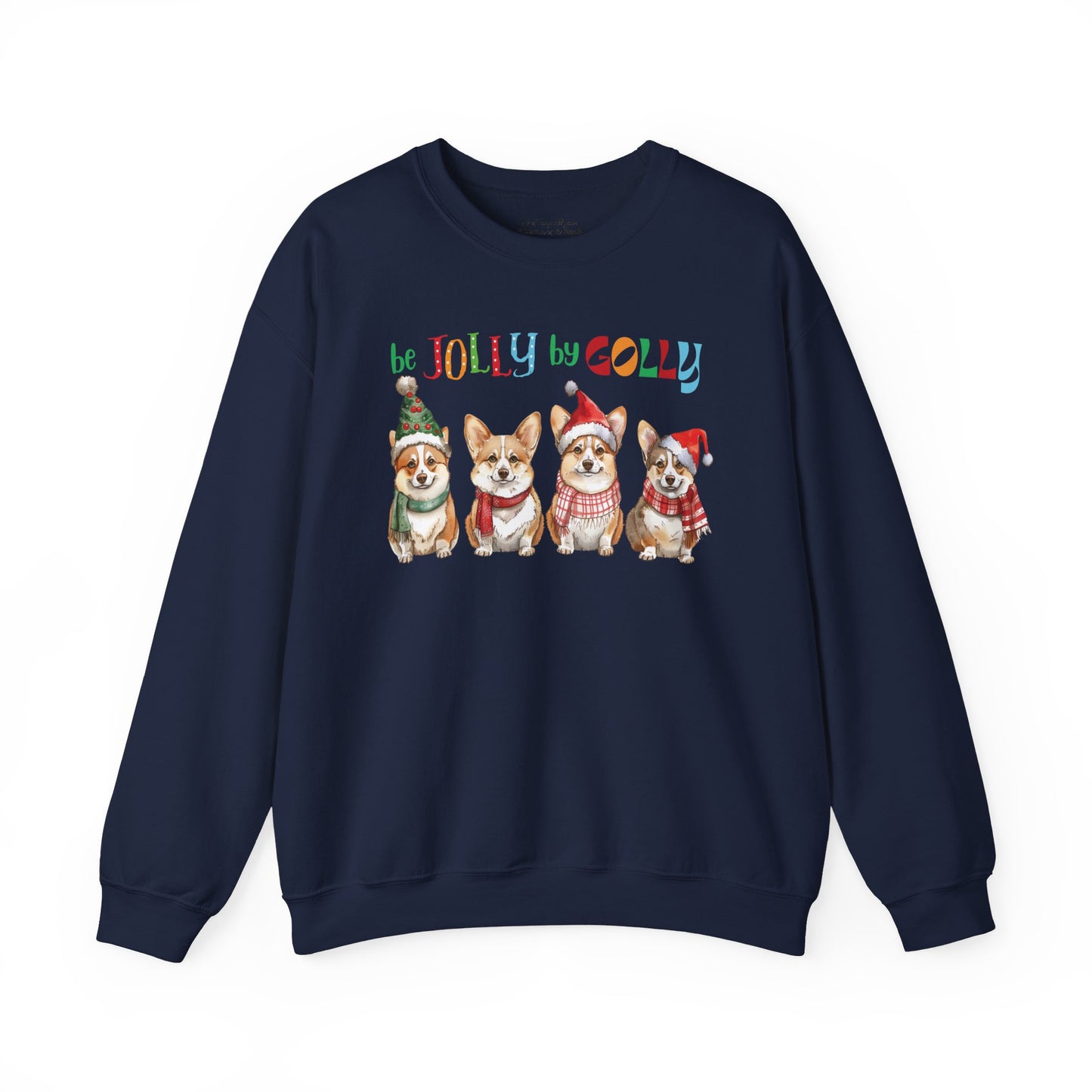 Be Jolly by Golly Corgi Christmas Sweatshirt, Unisex Heavy Blend™ Crewneck, Dog People, Veterinarian Gift, Dog Christmas Secret Santa