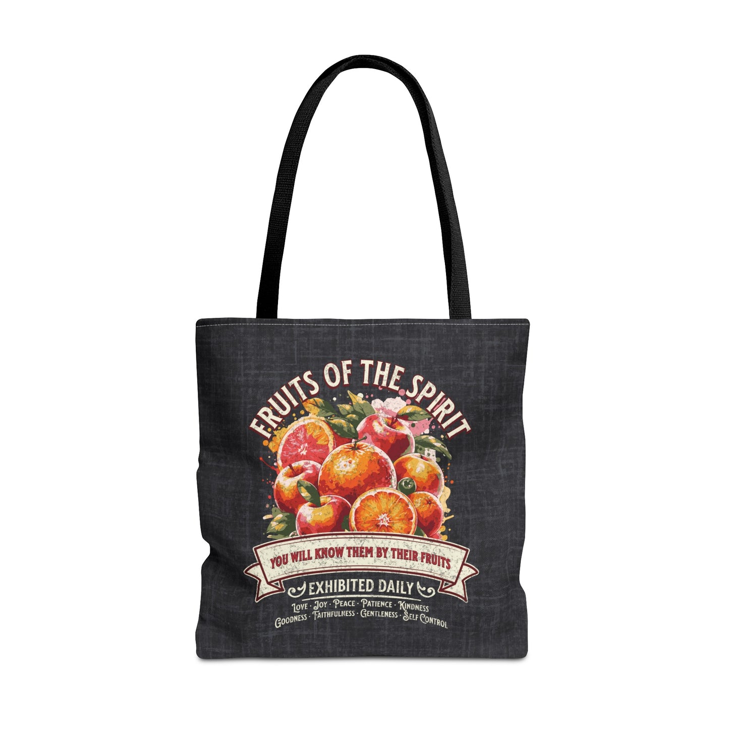 Fruits of the Spirit Tote Bag, Travel Bag, Bible Bag, Gift for Church Member, Book Bag, Getaway Bag, Vacation Bible School, Church Camp Bag