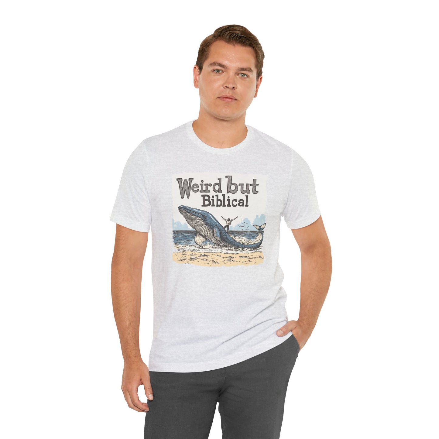 Weird but Biblical Tee, Faith Based Shirt, Unisex Christian T-Shirt, Funny Jesus Apparel, Baptism Gifts, Jonah & the Whale, Gift for Pastor or Church Friend