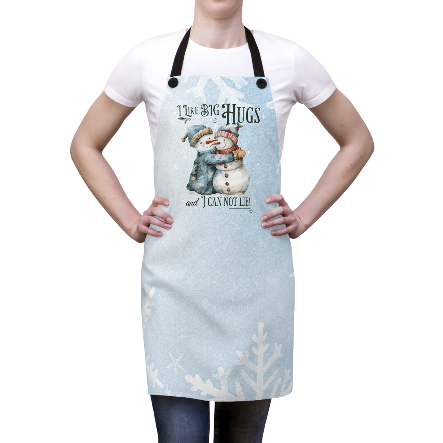 I Like Big Hugs and I Can Not Lie, Snowman Christmas Apron (AOP), Cute Holiday Apron, Frosty the Snowman, Gifts for Christmas Kitchen