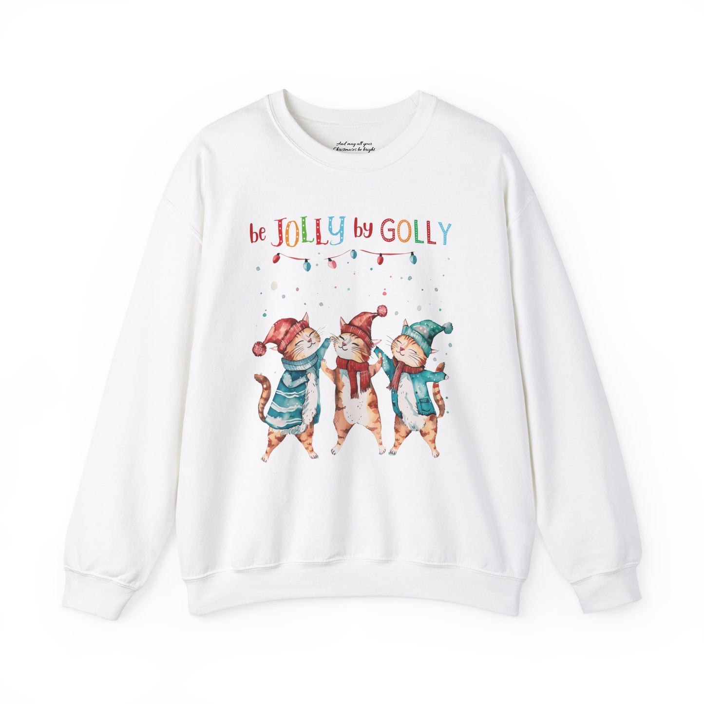Be Jolly Cat Christmas Sweatshirt, Unisex Heavy Blend™ Crewneck, Cat Mom Shirt, Veterinarian Gift, Secret Santa Gift, Cat Sweatshirt