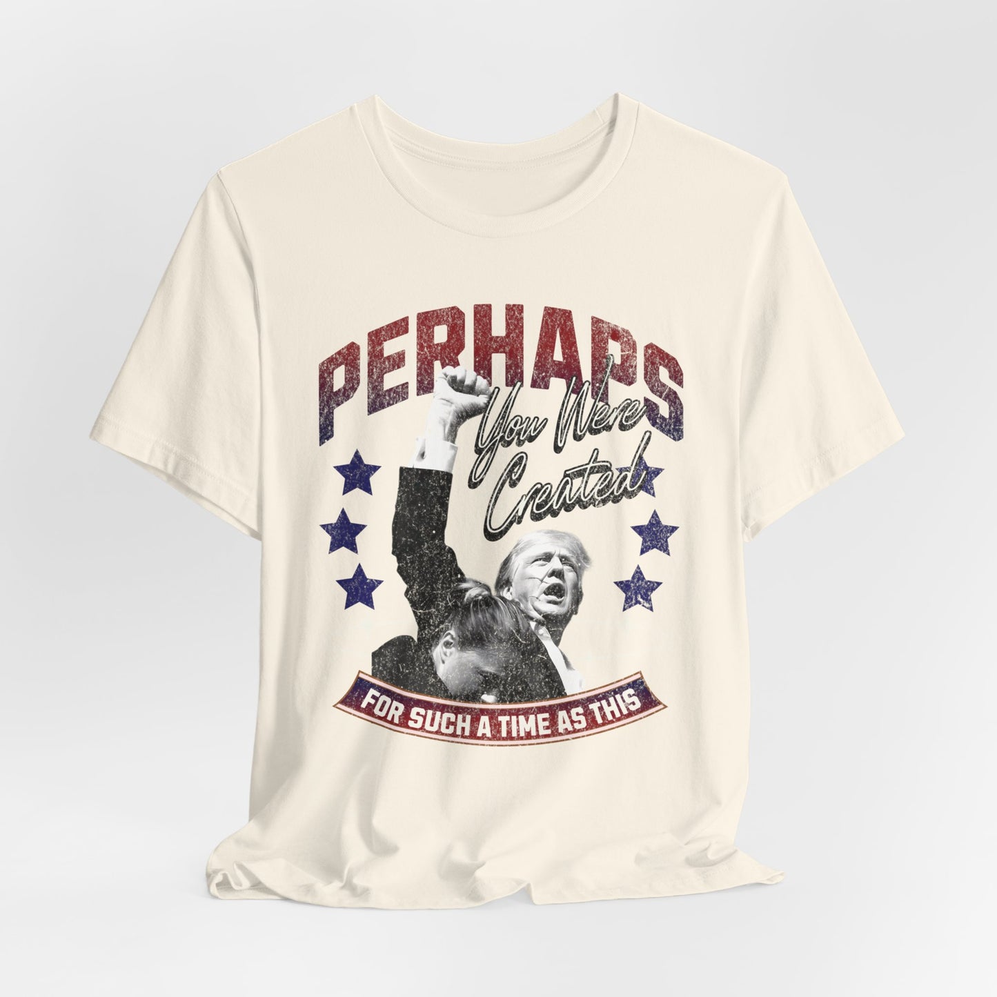 Perhaps you were Created for Such a Time as This T-Shirt - Unisex Jersey Short Sleeve Tee, Election Apparel, Election 2024, Trump Apparel, Fight Fight Fight