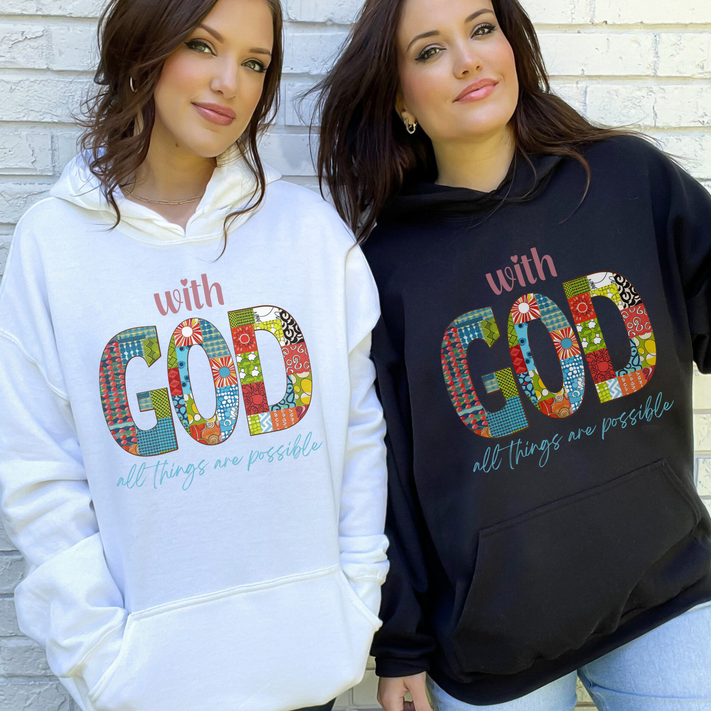 With God all Things are Possible Unisex Heavy Blend™ Hooded Sweatshirt, Christian Merch, Christian Streetwear, Ministry Shirt, Faith Based Shirt, Praise Hoodie