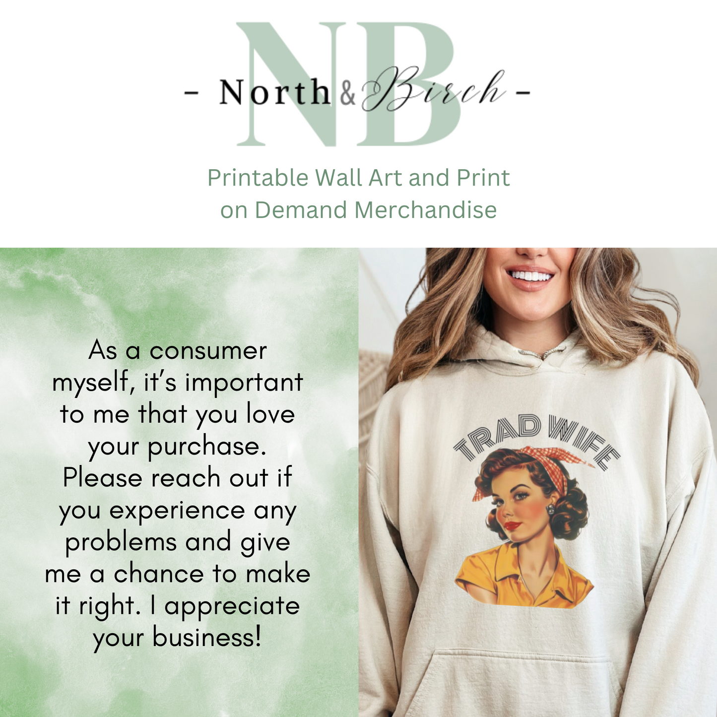 Trad Wife Hoodie, Wifey, Traditional Wife Hoodie, Wifely Gift, Vintage Housewife Sweater, Real Housewife Gift, Wifely Gift, 1950s Housewife