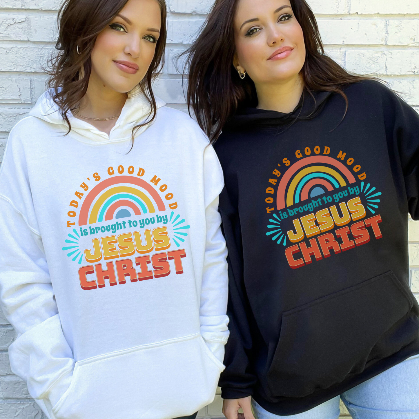 Today's Good Mood is Brought to you by Jesus Christ Unisex Heavy Blend™ Hooded Sweatshirt, Christian Merch, Christian Streetwear, Ministry Shirt, Faith Based Shirt, Praise Hoodie