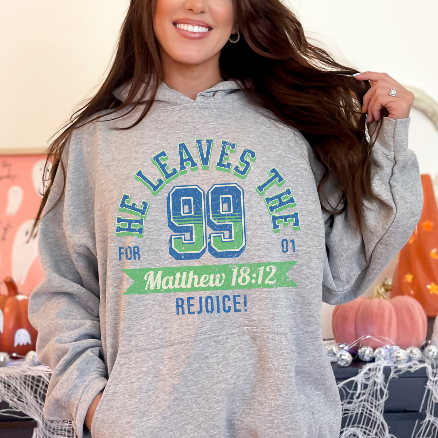 He Leaves the 99 Unisex Heavy Blend™ Hooded Sweatshirt, Christian Merch, Christian Streetwear, Ministry Shirt, Faith Based Shirt, Praise Hoodie