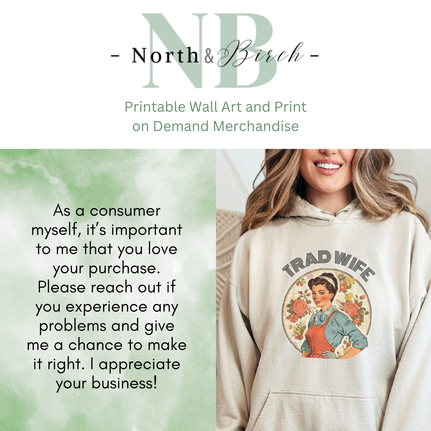 Trad Wife Hoodie, Wifey, Traditional Wife Hoodie, Wifely Gift, Vintage Housewife Sweater, Real Housewife Gift, Wifely Gift, 1950s Housewife