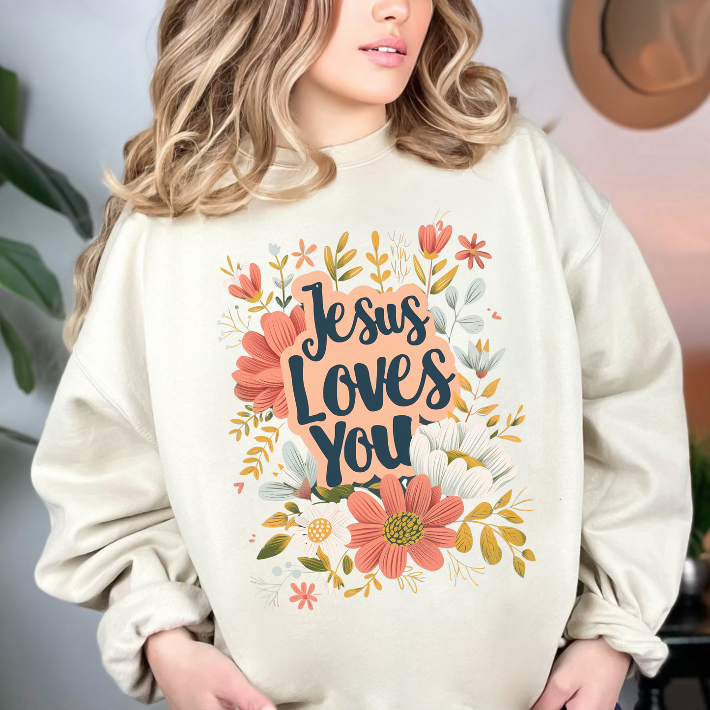 Jesus Loves You Unisex Heavy Blend Crewneck Sweatshirt, Christian Merch, Christian Streetwear, Ministry Shirt, Faith Based Shirt, Jesus Apparel