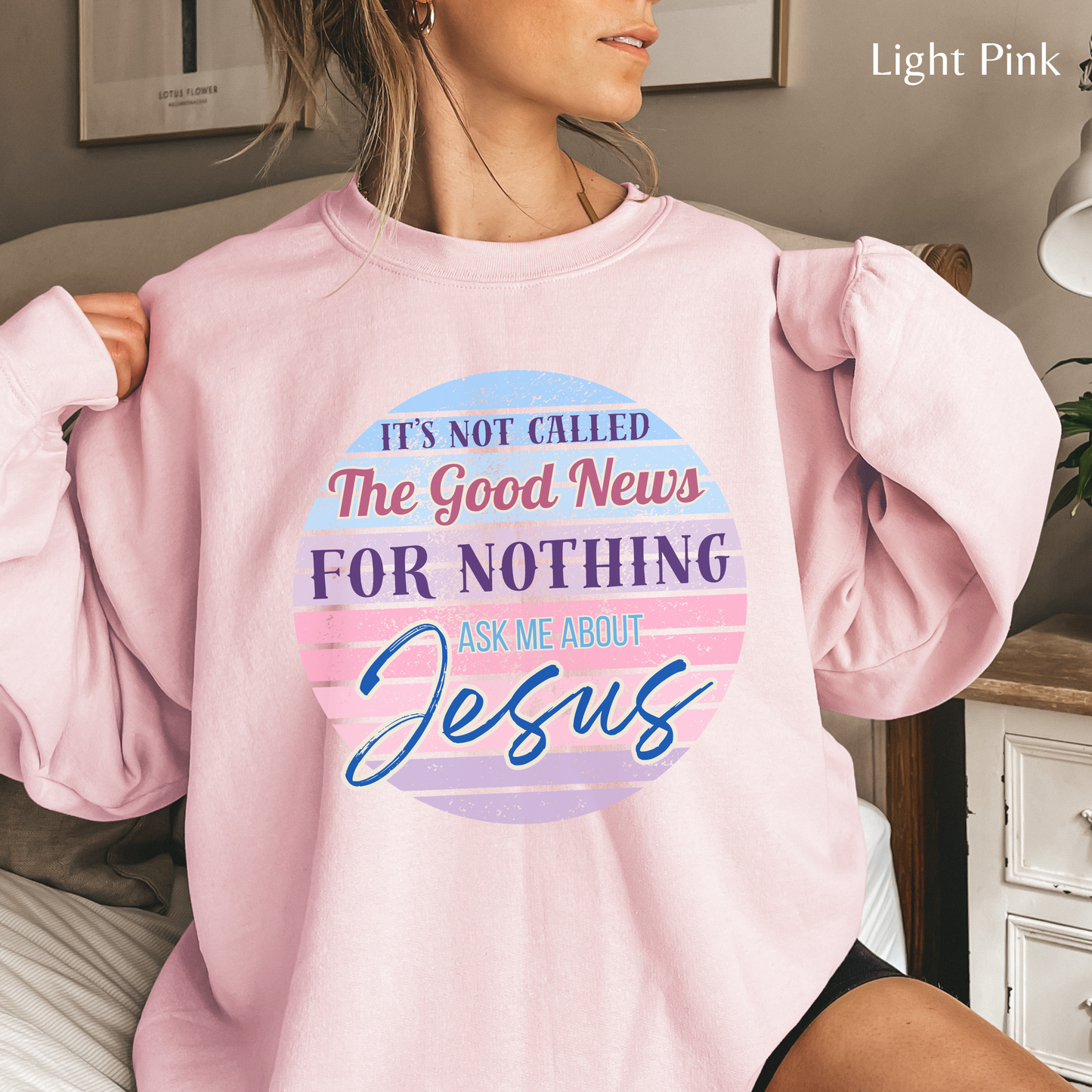 The Good News of Jesus Unisex Heavy Blend Crewneck Sweatshirt, Christian Merch, Christian Streetwear, Ministry Shirt, Faith Based Shirt, Jesus Apparel