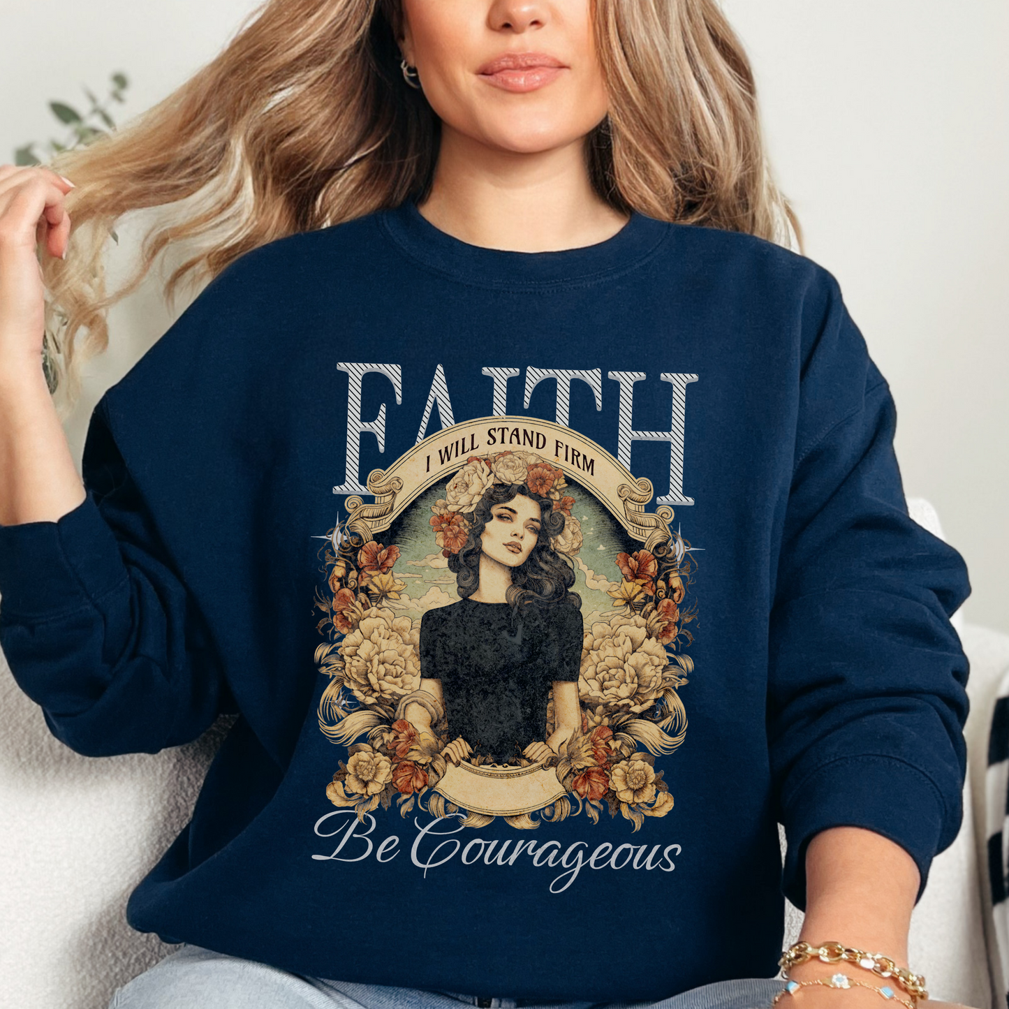 Be Courageous Sweatshirt, Unisex Heavy Blend Crewneck, Jesus is the Reason, Jesus is King, Christian Merch, Glory to God