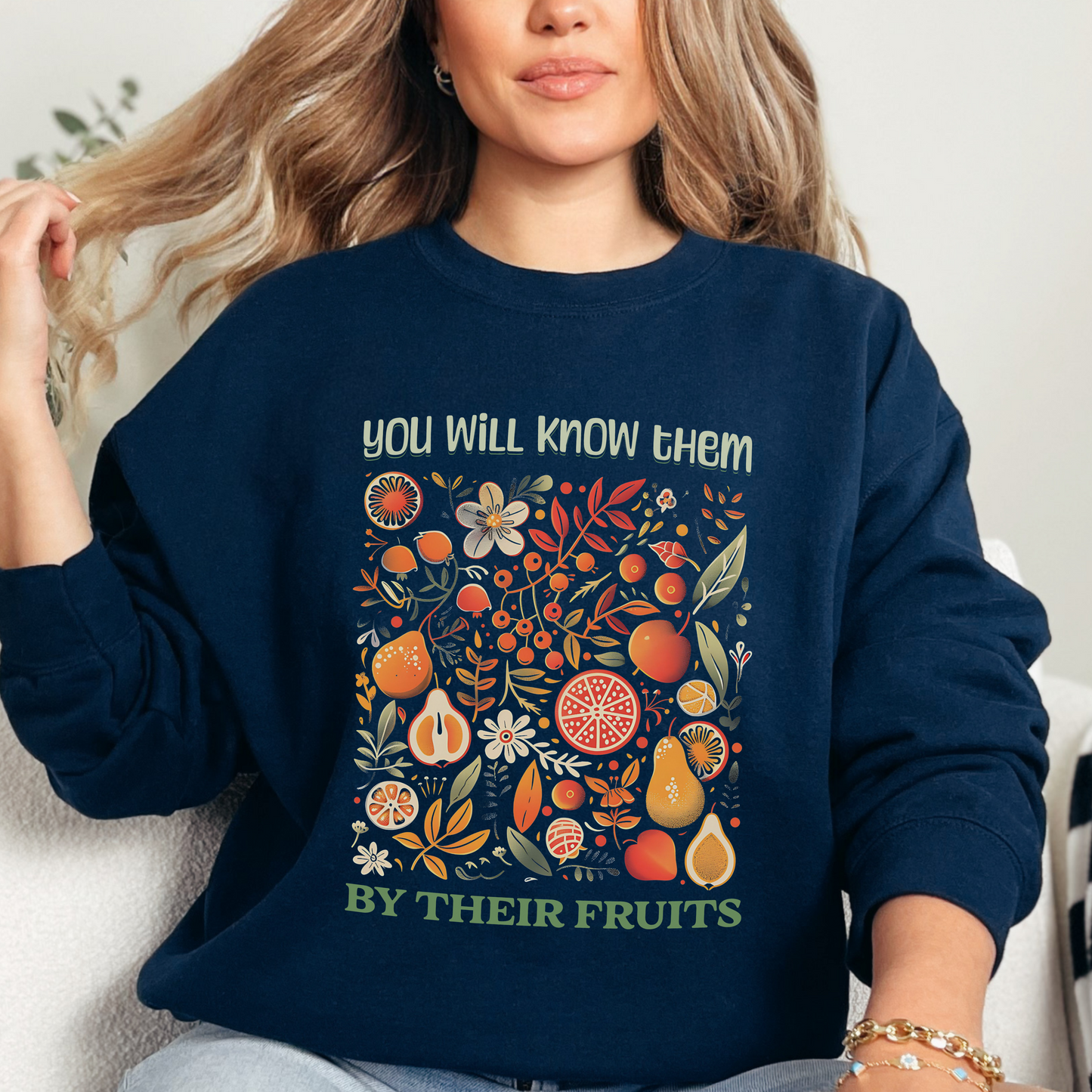 Fruits of the Spirit Unisex Heavy Blend Crewneck Sweatshirt, Christian Merch, Christian Streetwear, Ministry Shirt, Faith Based Shirt, Praise Sweater