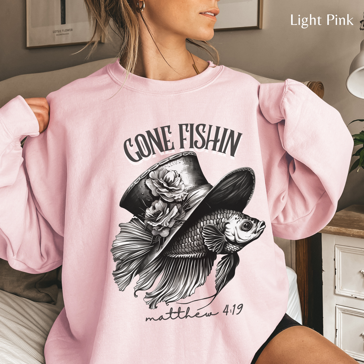 Gone Fishin' Sweatshirt, Unisex Heavy Blend™ Crewneck, Christian Apparel, Biblical Clothing, Inspirational Apparel, Jesus Shirt