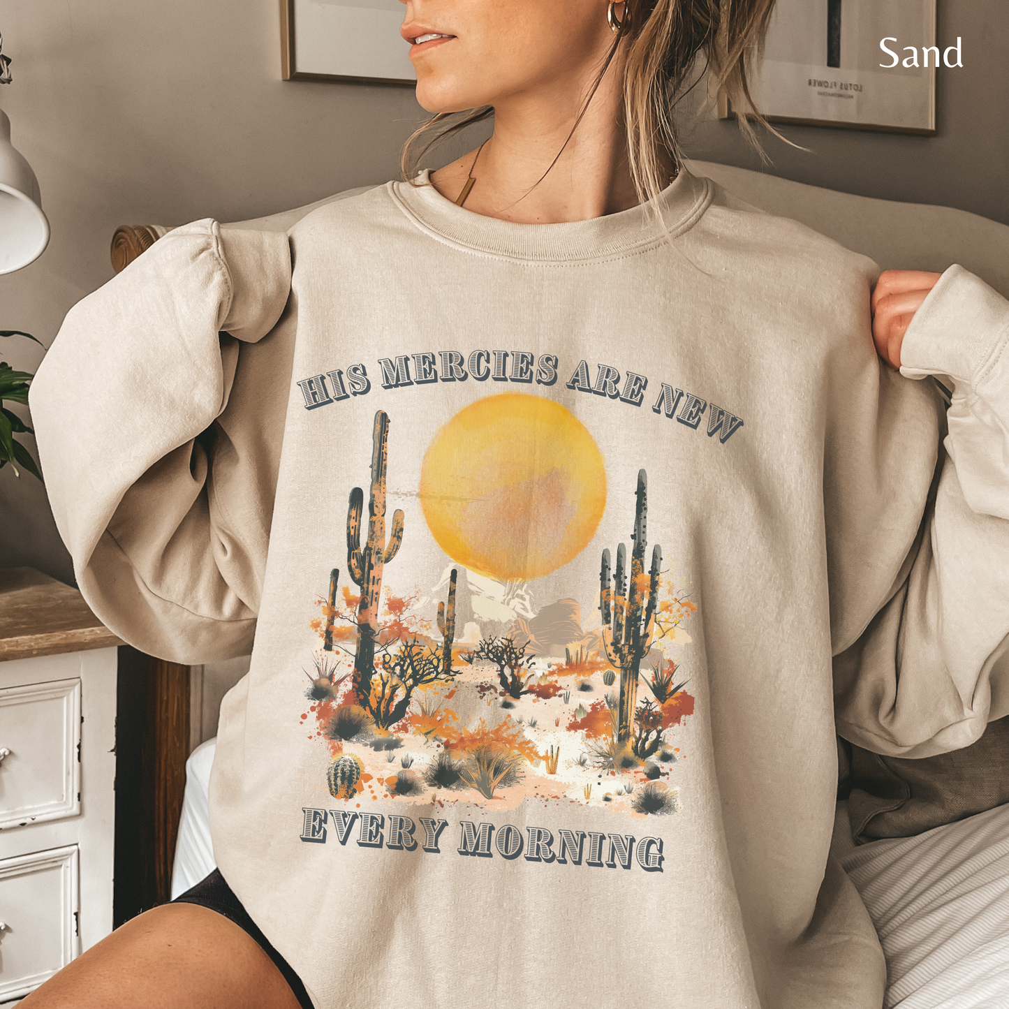 His Mercies are New Every Morning Sweatshirt, Unisex Heavy Blend™ Crewneck, Christian Apparel, Biblical Clothing, Inspirational Apparel, Jesus Shirt