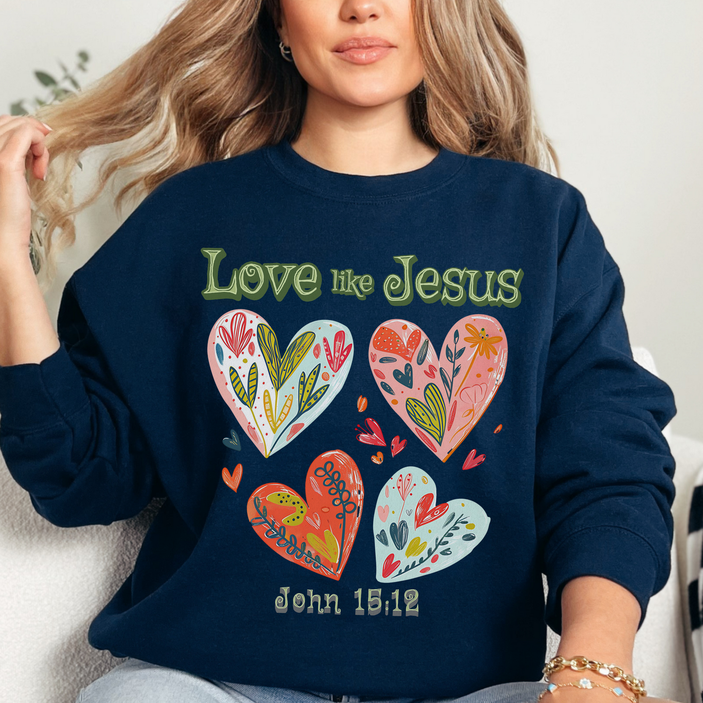 Love like Jesus Unisex Heavy Blend Crewneck Sweatshirt, Christian Merch, Christian Streetwear, Ministry Shirt, Faith Based Shirt, Jesus Apparel