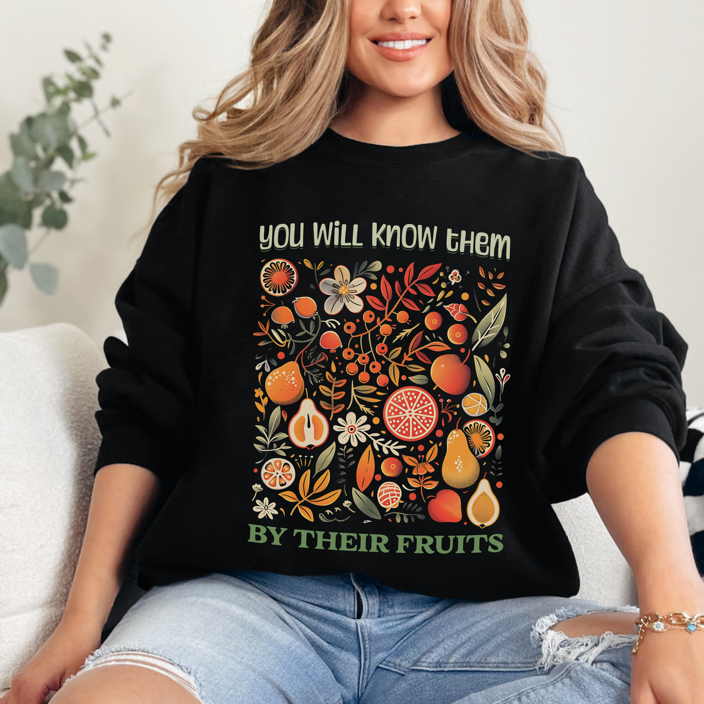 Fruits of the Spirit Unisex Heavy Blend Crewneck Sweatshirt, Christian Merch, Christian Streetwear, Ministry Shirt, Faith Based Shirt, Praise Sweater