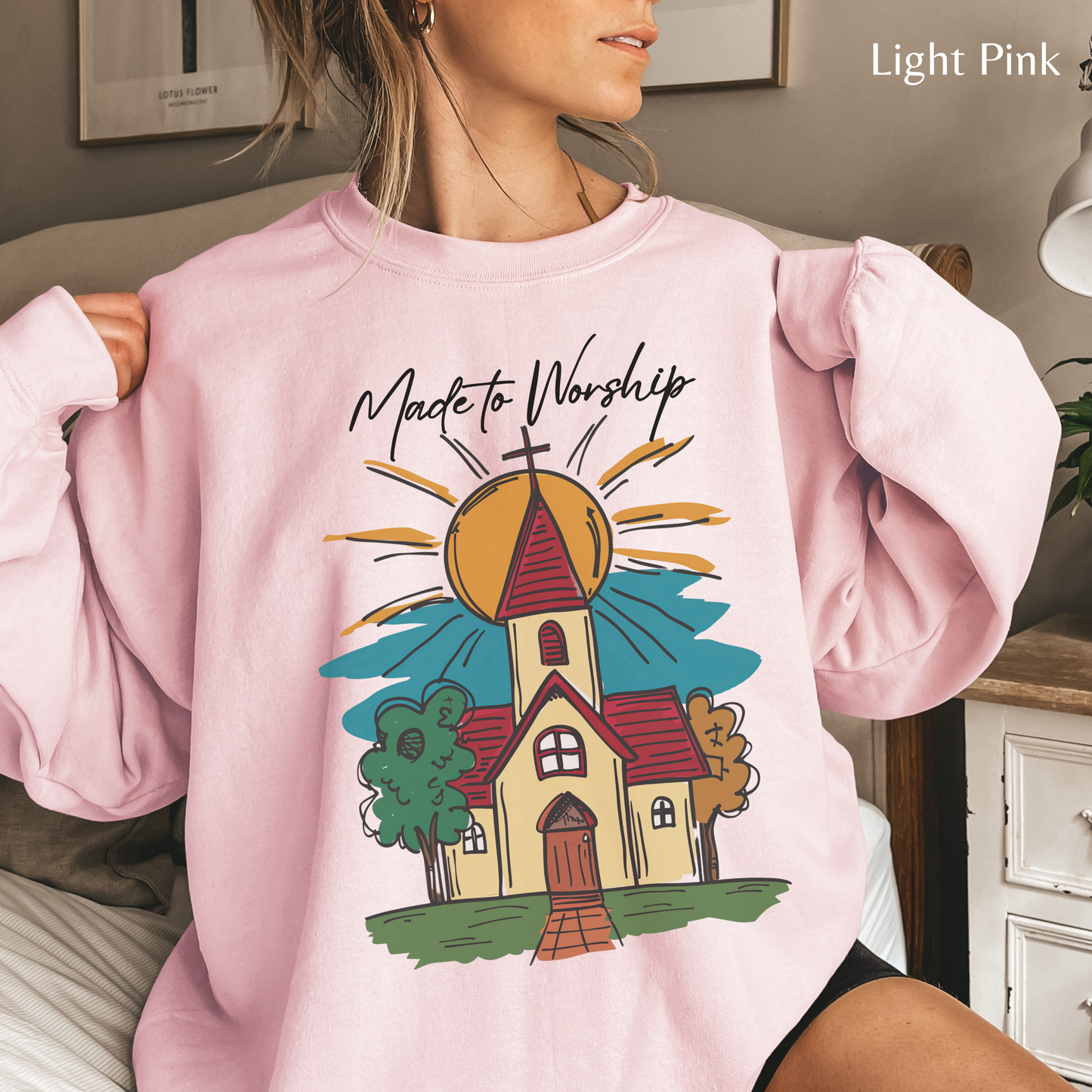 Made to Worship Sweatshirt, Unisex Heavy Blend™ Crewneck, Christian Apparel, Biblical Clothing, Inspirational Apparel, Jesus Shirt