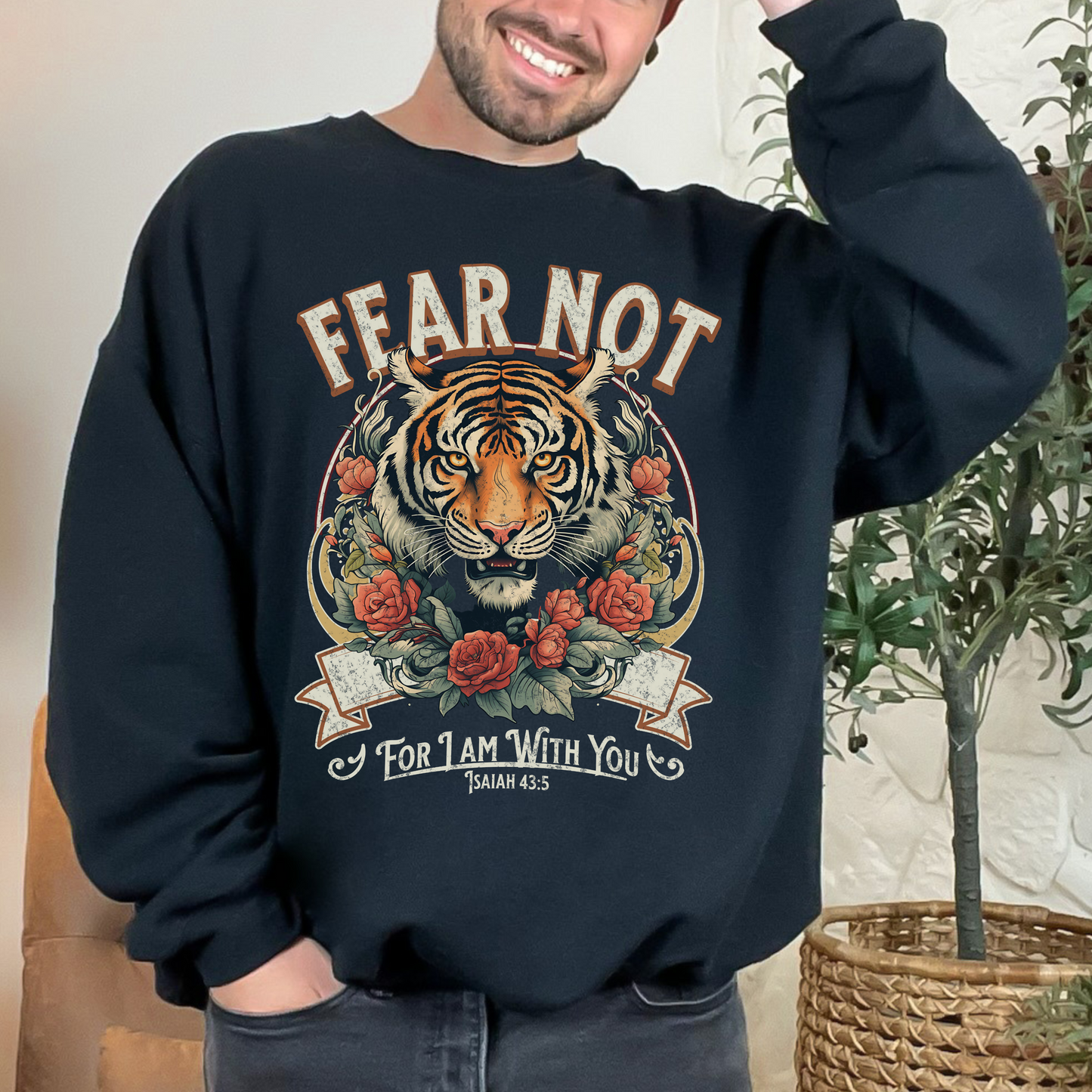 Fear Not for I Am With You Sweatshirt, Unisex Heavy Blend Crewneck, Jesus is the Reason, Jesus is King, Christian Merch, Glory to God