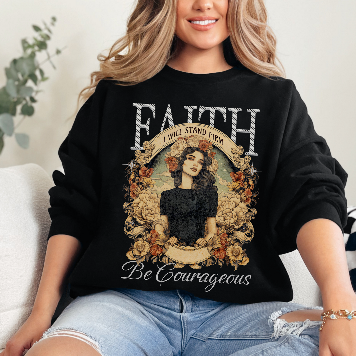 Be Courageous Sweatshirt, Unisex Heavy Blend Crewneck, Jesus is the Reason, Jesus is King, Christian Merch, Glory to God