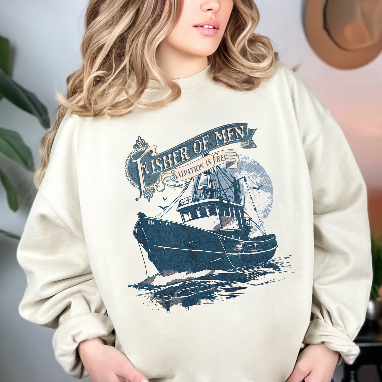 Fisher of Men Unisex Heavy Blend Crewneck Sweatshirt, Christian Merch, Christian Streetwear, Ministry Shirt, Faith Based Shirt, Jesus Apparel