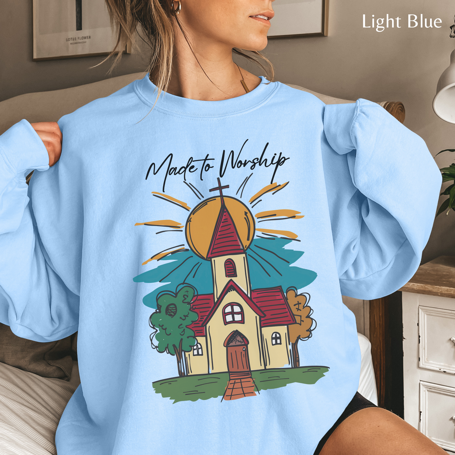 Made to Worship Sweatshirt, Unisex Heavy Blend™ Crewneck, Christian Apparel, Biblical Clothing, Inspirational Apparel, Jesus Shirt