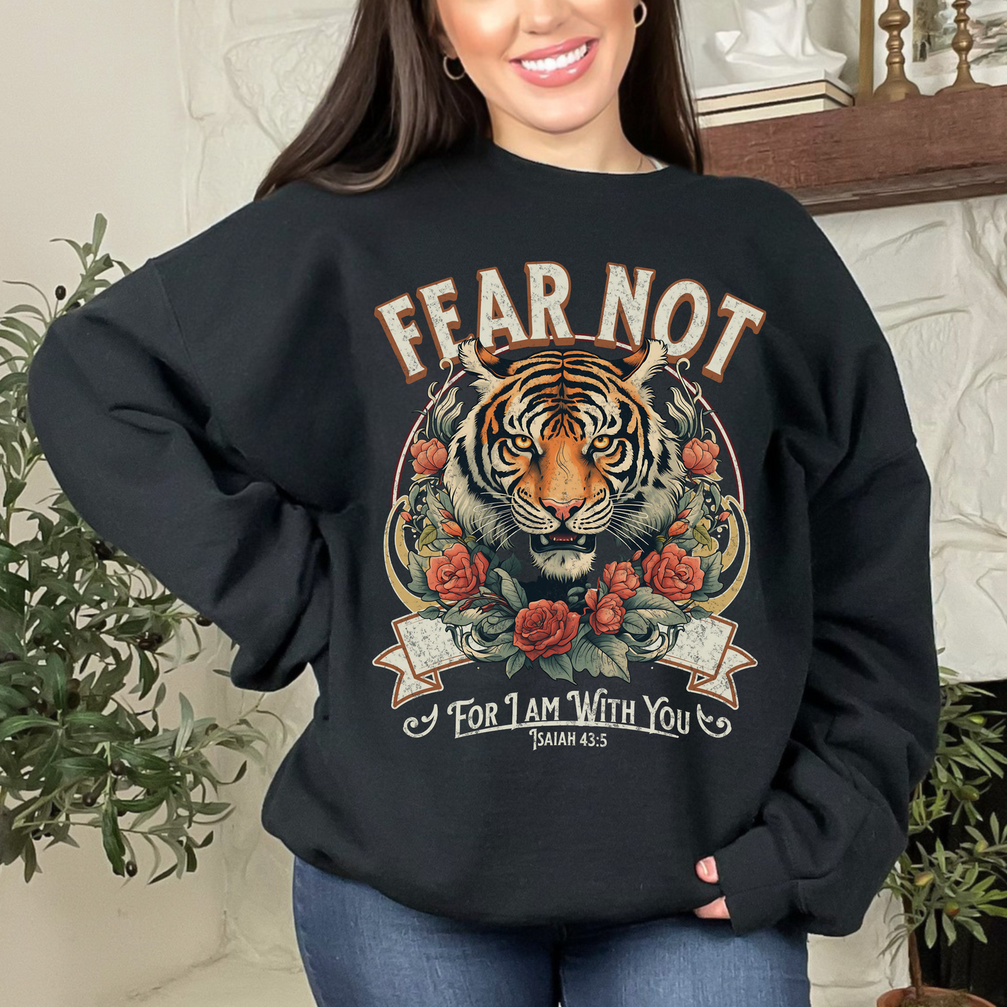 Fear Not for I Am With You Sweatshirt, Unisex Heavy Blend Crewneck, Jesus is the Reason, Jesus is King, Christian Merch, Glory to God