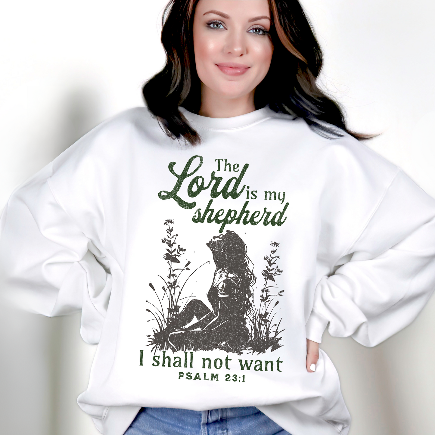 The Lord is my Shepherd Unisex Heavy Blend Crewneck Sweatshirt, Christian Merch, Christian Streetwear, Ministry Shirt, Faith Based Shirt, Jesus Apparel