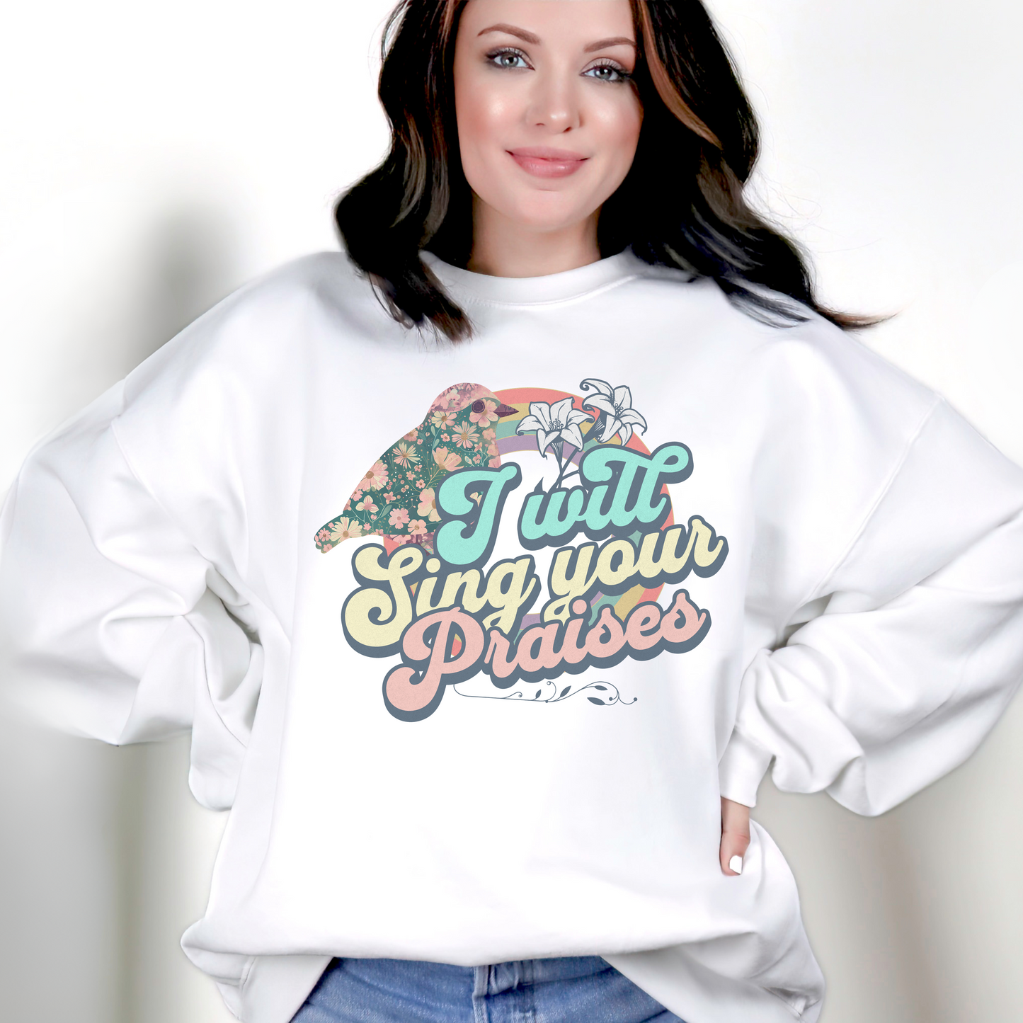 I Will Sing Your Praises Unisex Heavy Blend Crewneck Sweatshirt, Christian Merch, Christian Streetwear, Ministry Shirt, Faith Based Shirt, Jesus Apparel