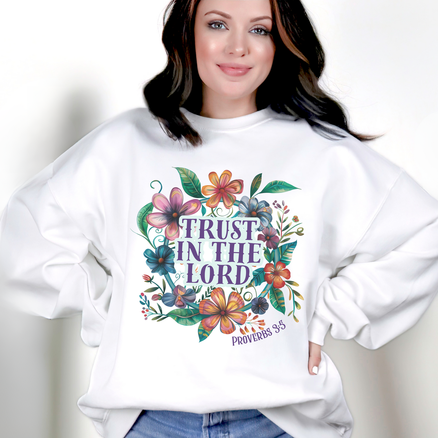 Trust in the Lord Unisex Heavy Blend Crewneck Sweatshirt, Christian Merch, Christian Streetwear, Ministry Shirt, Faith Based Shirt, Jesus Apparel