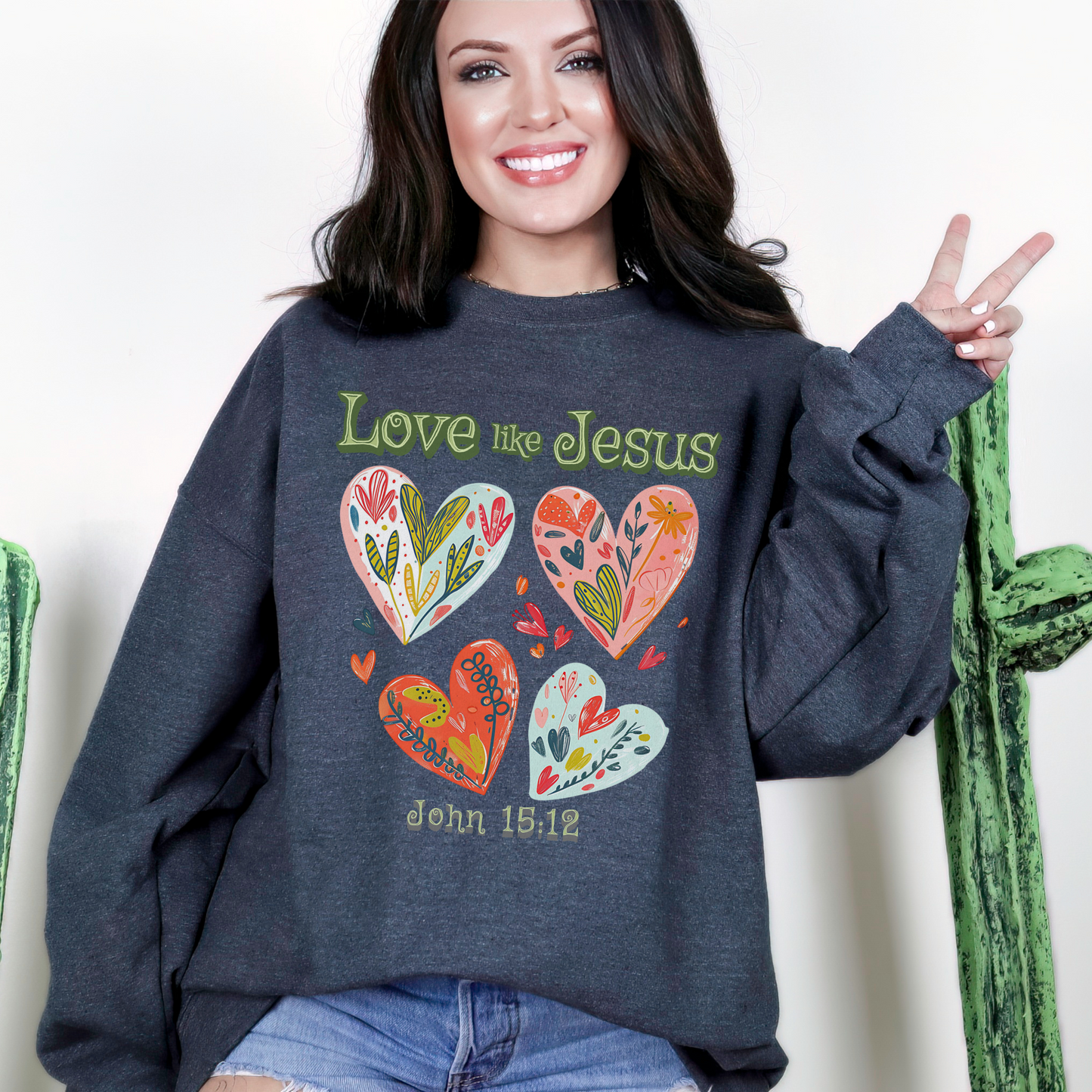 Love like Jesus Unisex Heavy Blend Crewneck Sweatshirt, Christian Merch, Christian Streetwear, Ministry Shirt, Faith Based Shirt, Jesus Apparel