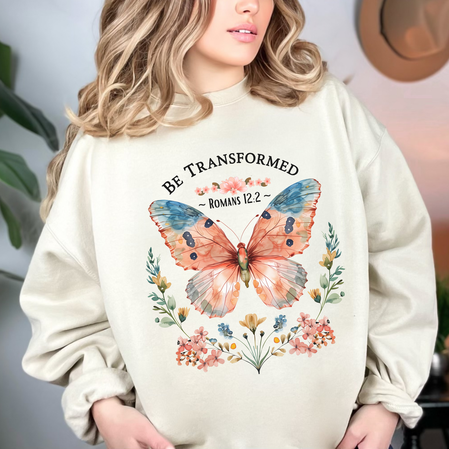 Be Transformed, Romans 12:2 Unisex Heavy Blend Crewneck Sweatshirt, Christian Merch, Christian Streetwear, Ministry Shirt, Faith Based Shirt, Praise Sweater