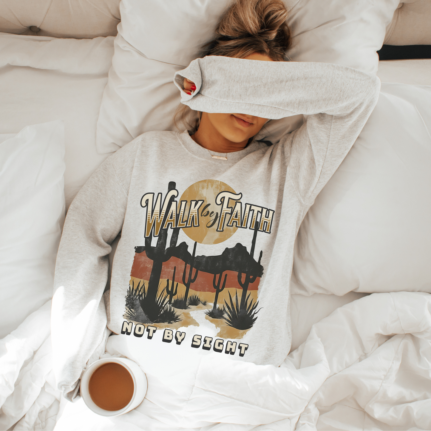 Walk by Faith Sweatshirt, Unisex Heavy Blend Crewneck, Jesus is the Reason, Jesus is King, Christian Merch, Glory to God