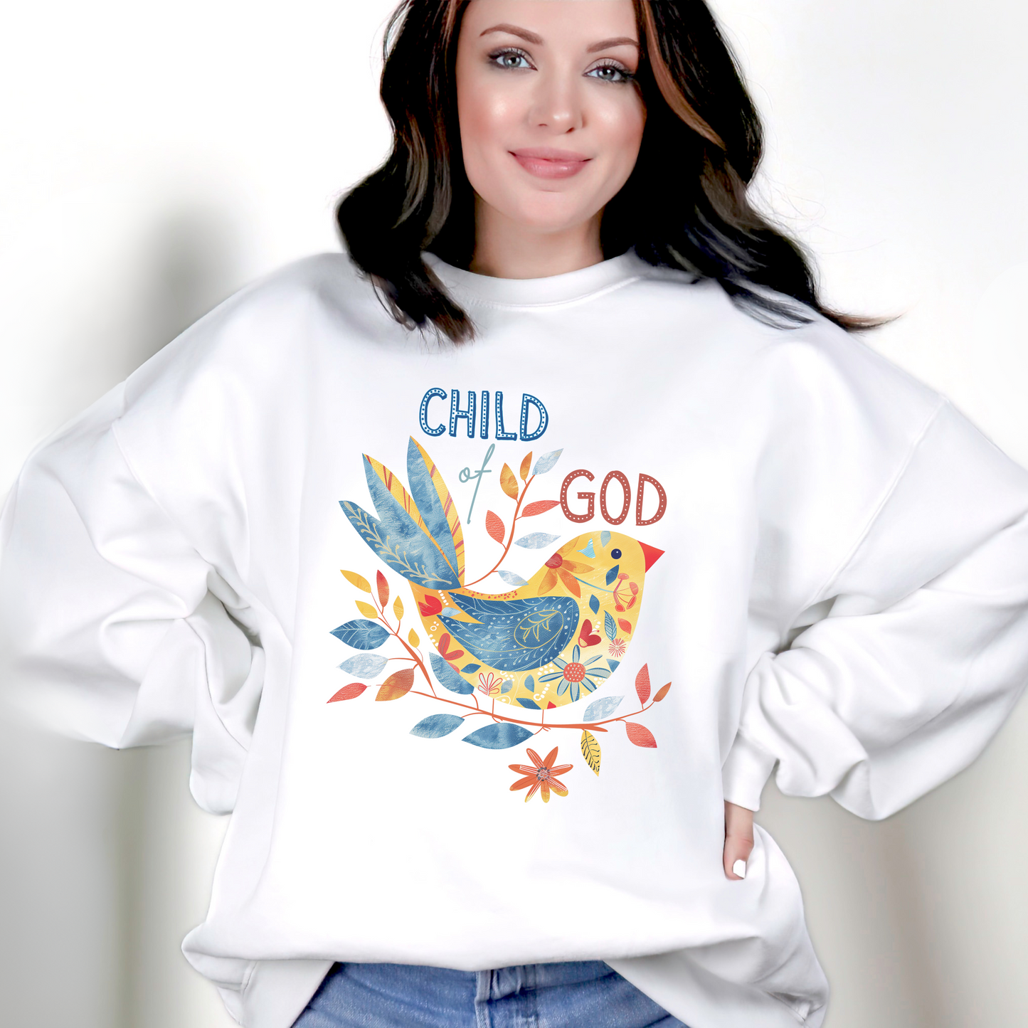 Child of God Unisex Heavy Blend Crewneck Sweatshirt, Christian Merch, Christian Streetwear, Ministry Shirt, Faith Based Shirt, Jesus Apparel