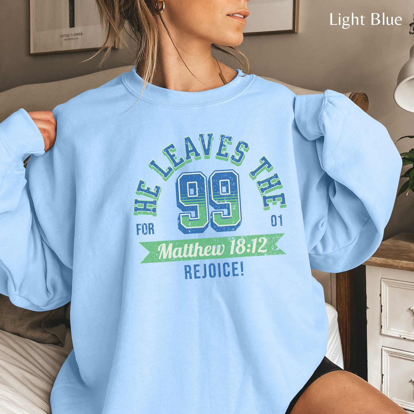 He Leaves the 99 Unisex Heavy Blend Crewneck Sweatshirt, Christian Merch, Christian Streetwear, Ministry Shirt, Faith Based Shirt, Jesus Apparel