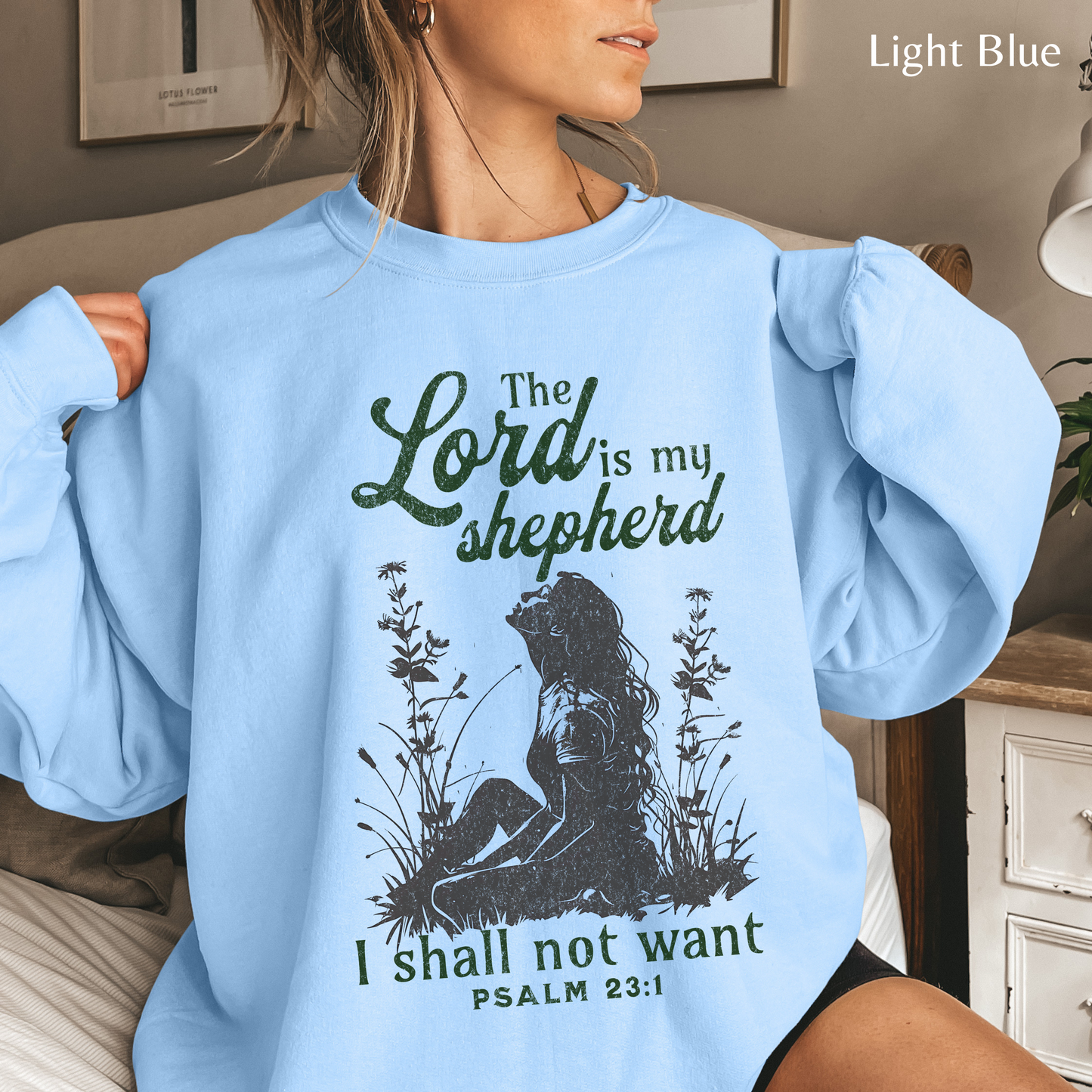 The Lord is my Shepherd Unisex Heavy Blend Crewneck Sweatshirt, Christian Merch, Christian Streetwear, Ministry Shirt, Faith Based Shirt, Jesus Apparel