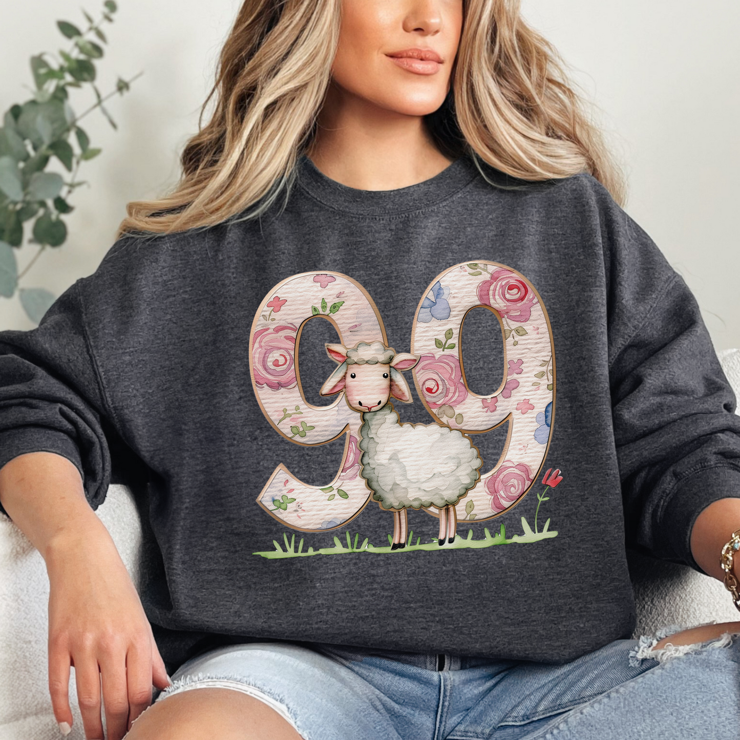 He Leaves the 99 Unisex Heavy Blend Crewneck Sweatshirt, Christian Merch, Christian Streetwear, Ministry Shirt, Faith Based Shirt, Jesus Apparel