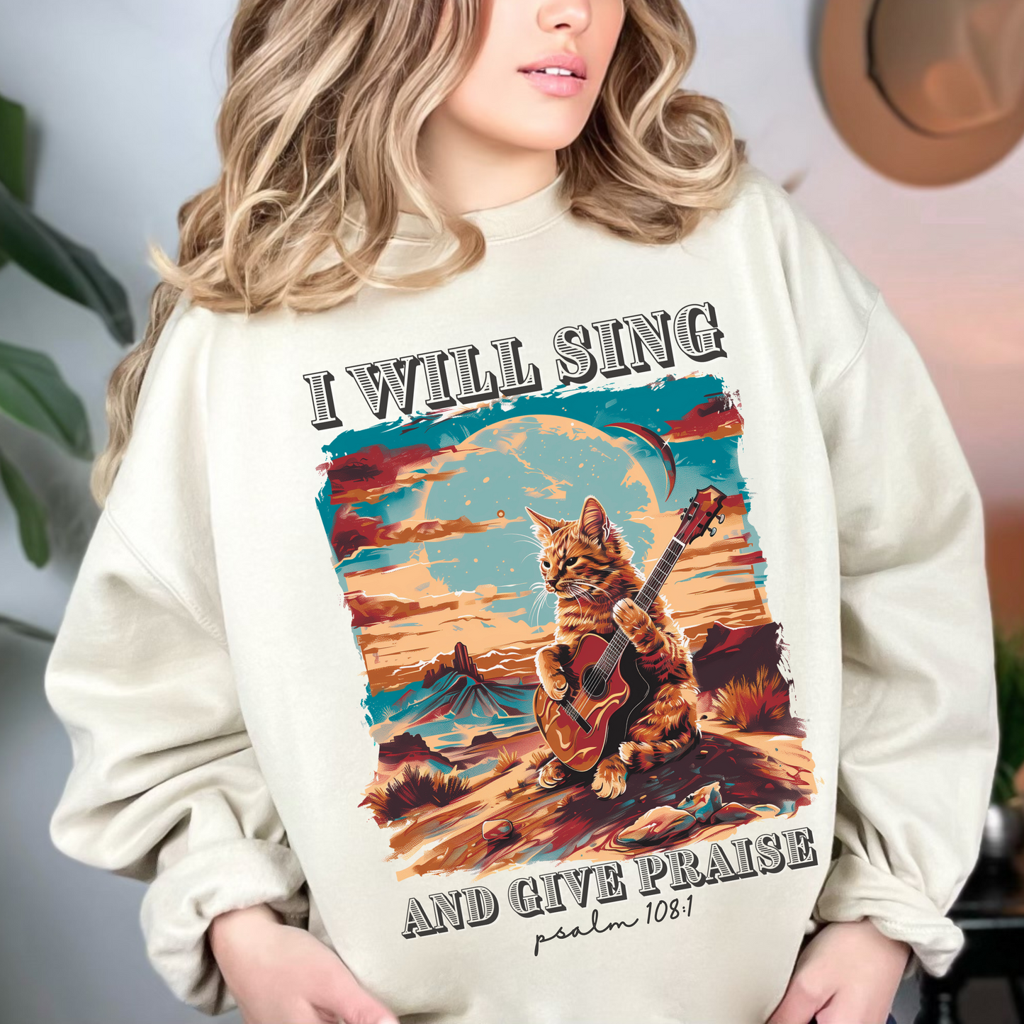 I Will Sing and Give Praise Sweatshirt, Unisex Heavy Blend™ Crewneck, Christian Apparel, Biblical Clothing, Inspirational Apparel, Jesus Shirt