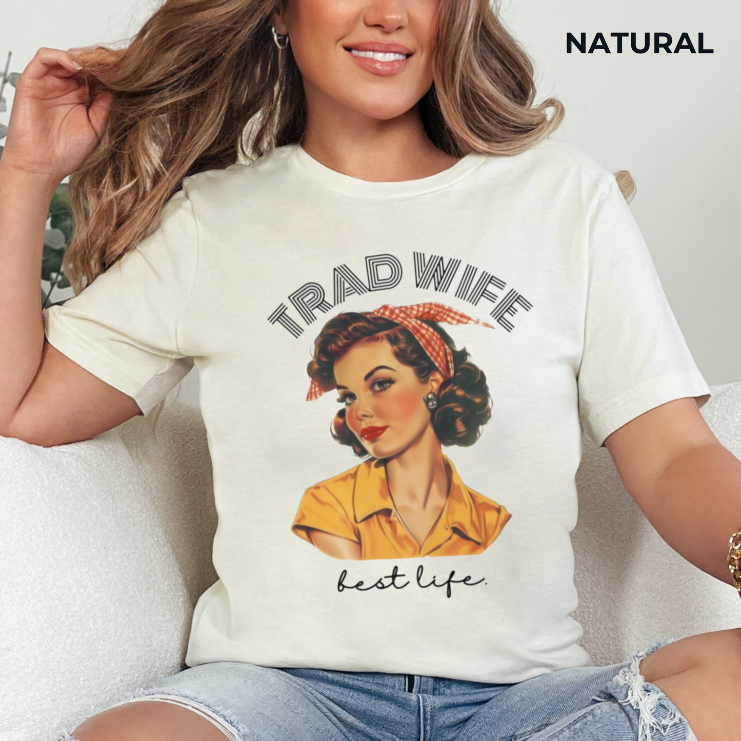 Trad Wife Jersey T-Shirt, Wifey, Traditional Wife Tee, Wifely Gift, Vintage Housewife Shirt, Real Housewife Gift, Wifely Gift, 1950s Housewife