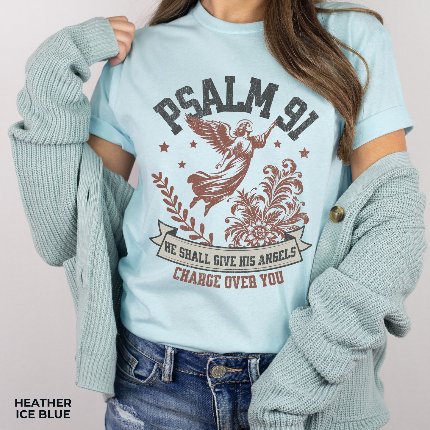 Psalm 91 T-Shirt - Unisex Jersey Short Sleeve Tee, Christian Merch, Christian Streetwear, Faith Based Shirt, Jesus Apparel